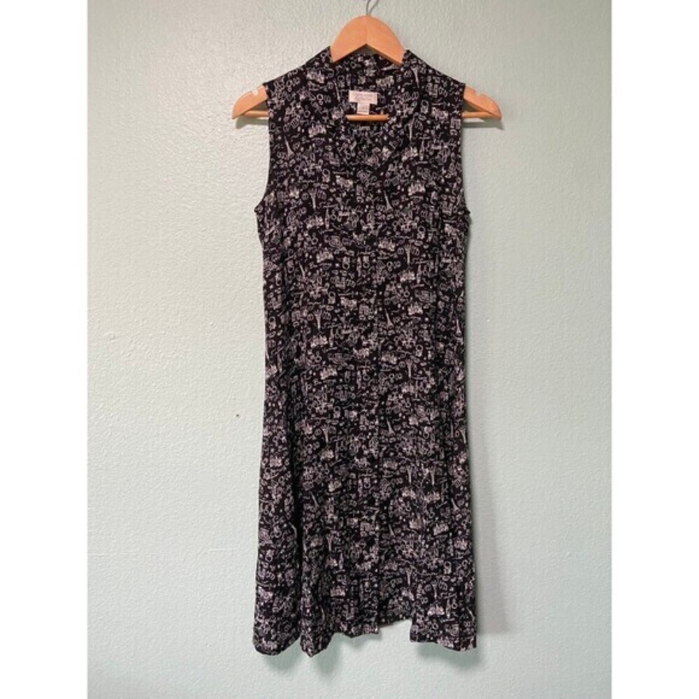 Christopher & Banks Black and White Sleeveless Dress
